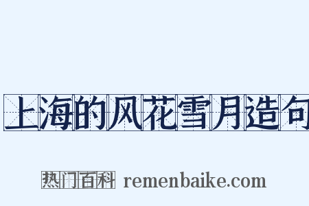 上海的风花雪月造句是什么意思的图片